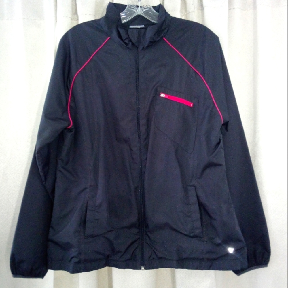 Danskin Now Gray Windbreaker With Pink Accents Size L 12-14